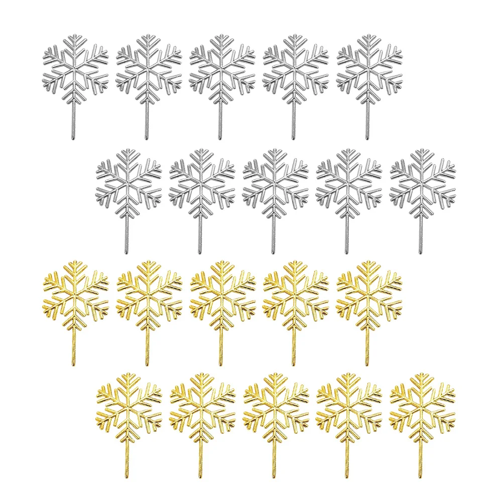 

40Pcs Snowflake Cake Topper Festive Christmas Decoration for Cakes Cupcakes Desserts Party Supplies Chic Cake Picks