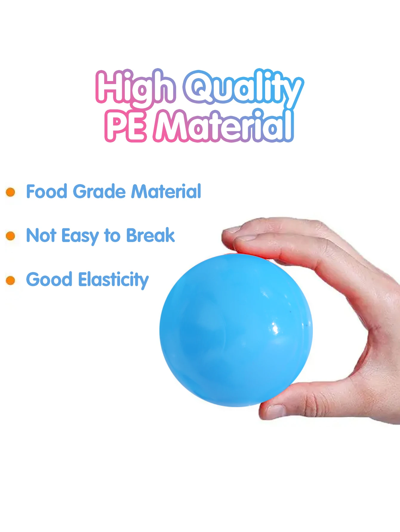 2.16Inch100pcs Soft Plastic Crush Proof Ball Pit Balls for Kids White and Blue