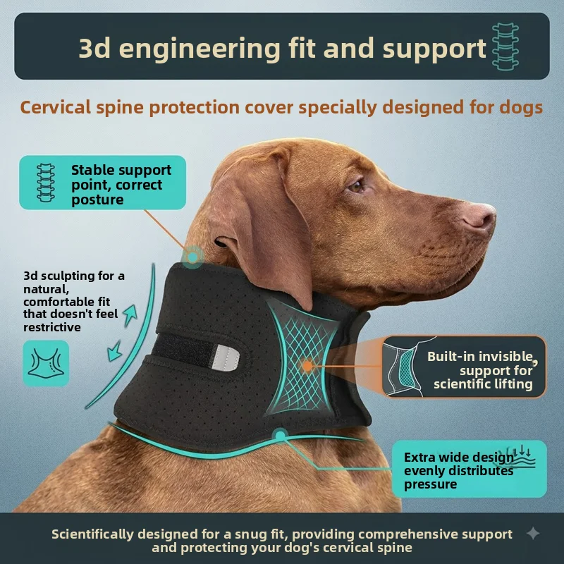 Breathable Dog Neck Support Collar, Pet Cervical Brace, Post-op Protection Neck Stabilizer for Dogs