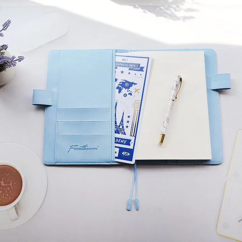 Fromthenon capa de couro pu para cadernos a5, folhas soltas, planejador, diário, capa protetora, material de papelaria de escritório