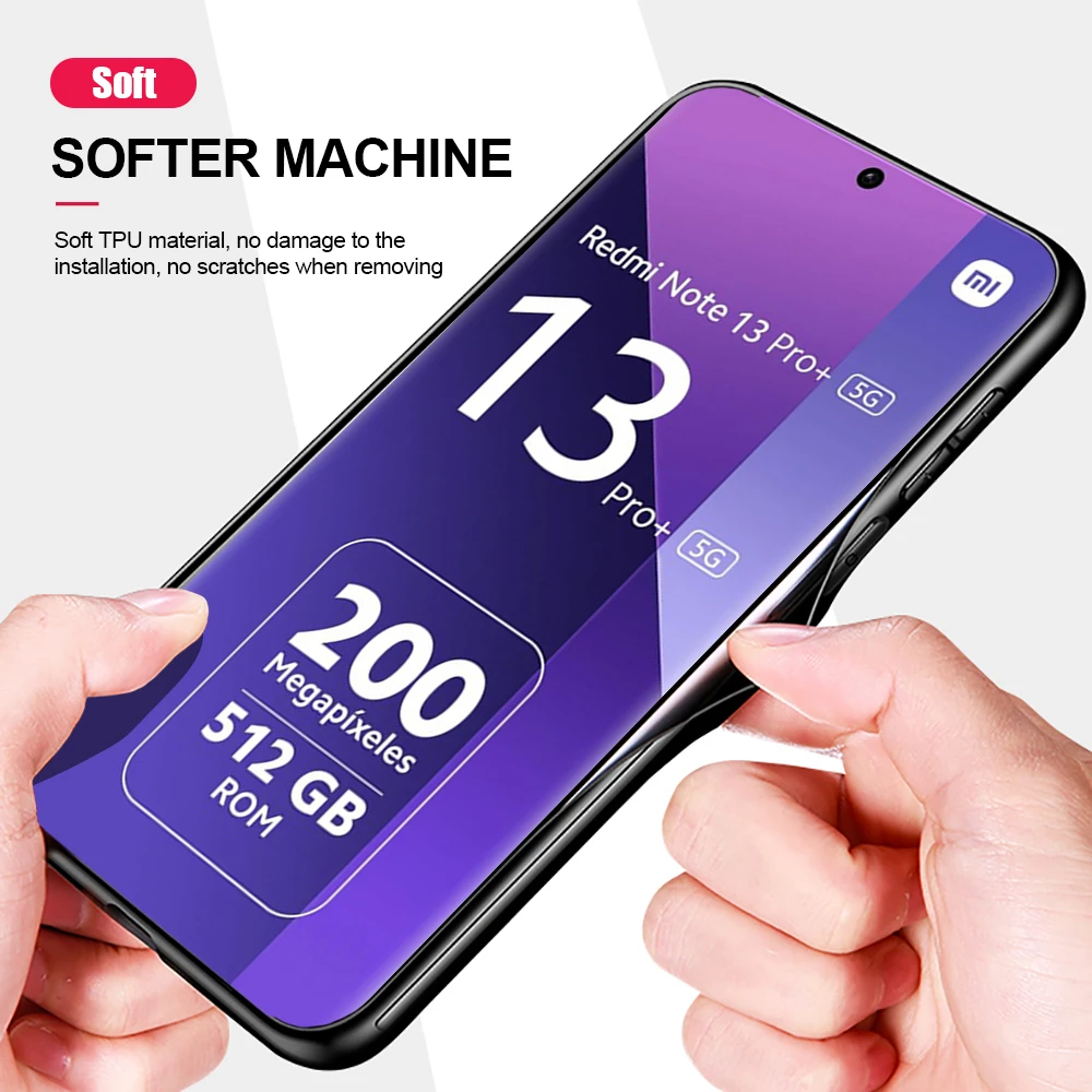Etui Redmy Note 13Pro 5G Uchwyt samochodowy Magnetyczny pokrowiec na telefon do Xiaomi Redmi Note 13 Pro Plus Note 13 5G Miękka silikonowa obudowa