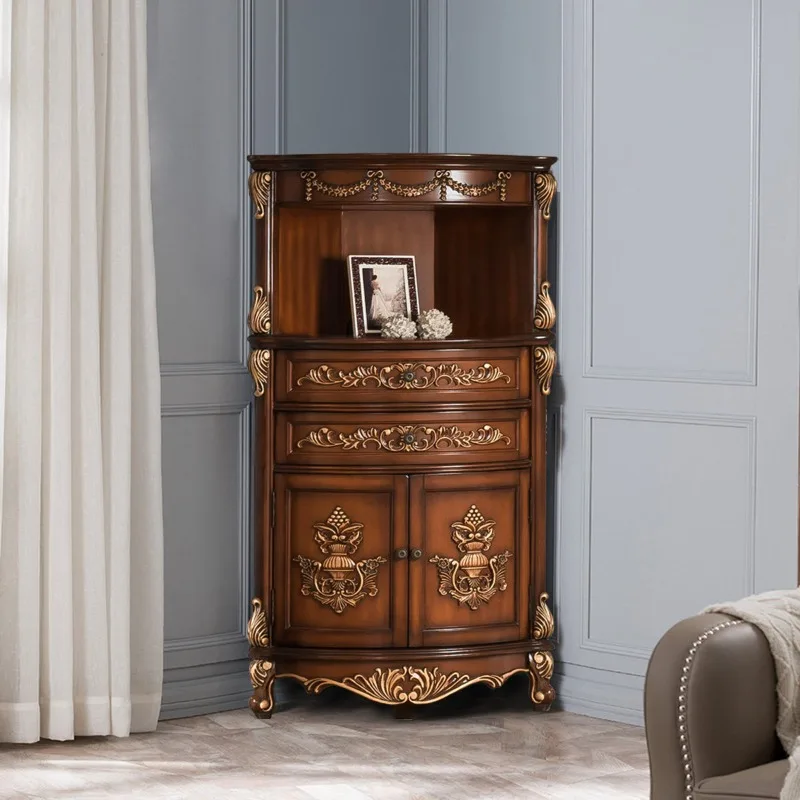 American Country Retro Corner Right Angle Cabinet Bedroom Electric Room Cabinet Living Room Locker Solid