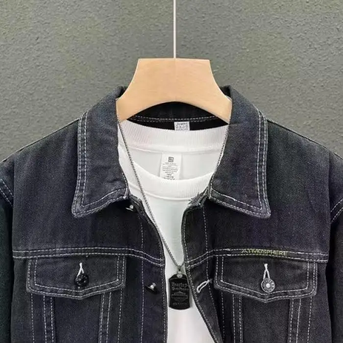 

Джинсовая толстовка в стиле ретро, мужская весенне-осенняя уличная модная брендовая джинсовая толстовка Jaet Faionable, универсальная верхняя одежда