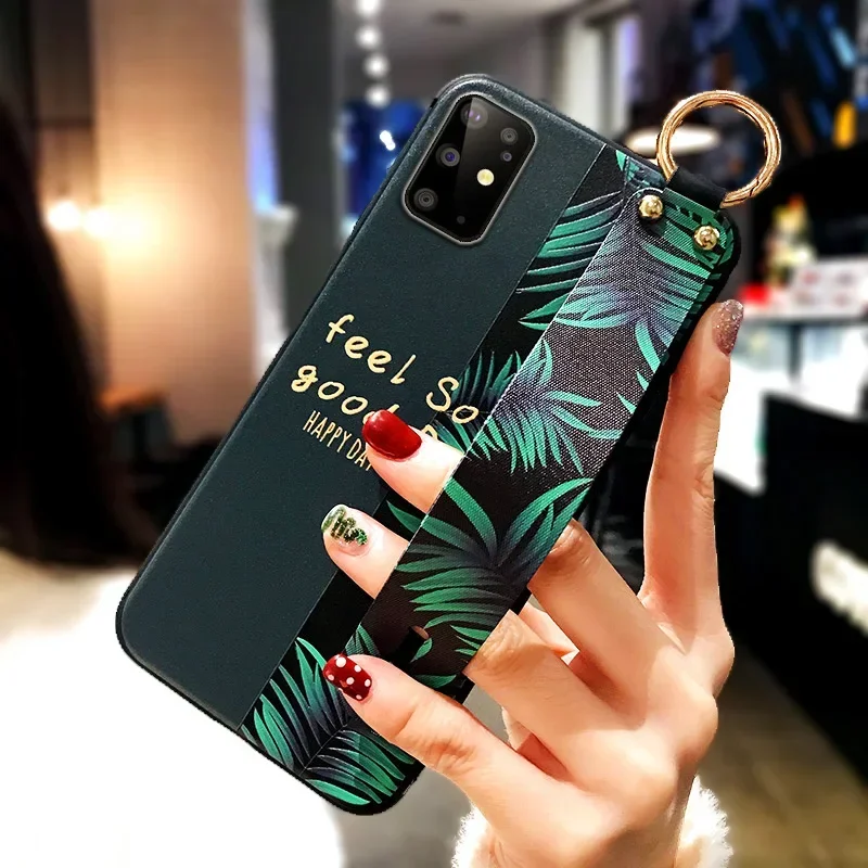 Galaxy S24 Ultra S24 FE custodia Trendy 3D Flower Leaf Hand Band Cover per telefono per Samsung A55 A05 15 A25 A35 A06 A16 A50 A30S