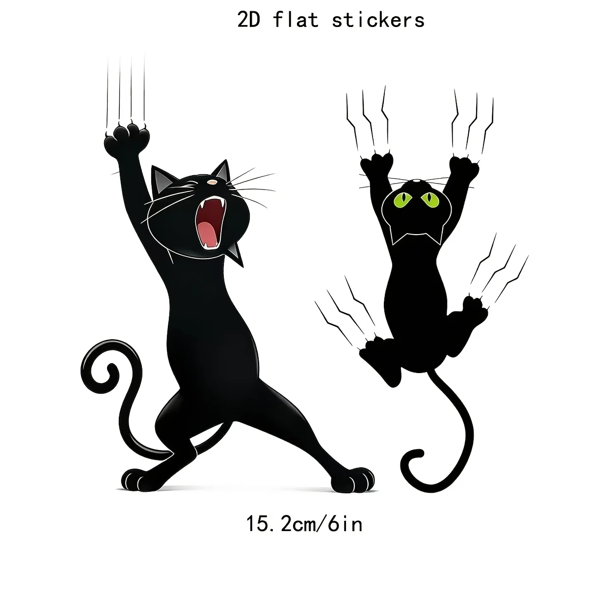 1set Climbing Black Cat Vinyl Decals, Self-adhesive Stickers for Car, Motorcycle, Window, Glass, Metal & Ceramic Surfaces