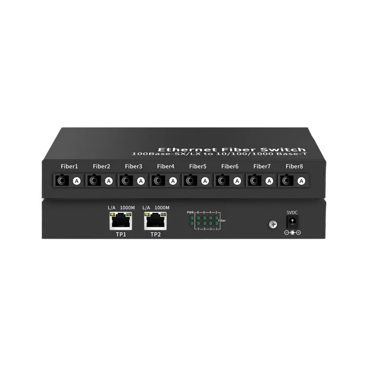 Transceiver Gigabit 2 optical 8 electronic switch network monitoring photoelectric conversion full Gigabit