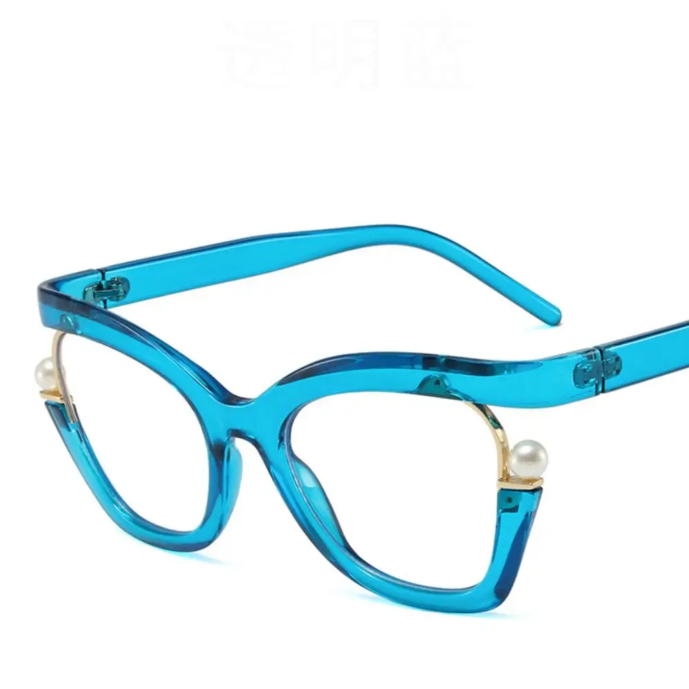 Cat Eye Rainbow Women Sunglasses Gradient Candy Color Vintage Cat Eye Optical Glasses Frame Pearl Luxury Summer Glasses Travel