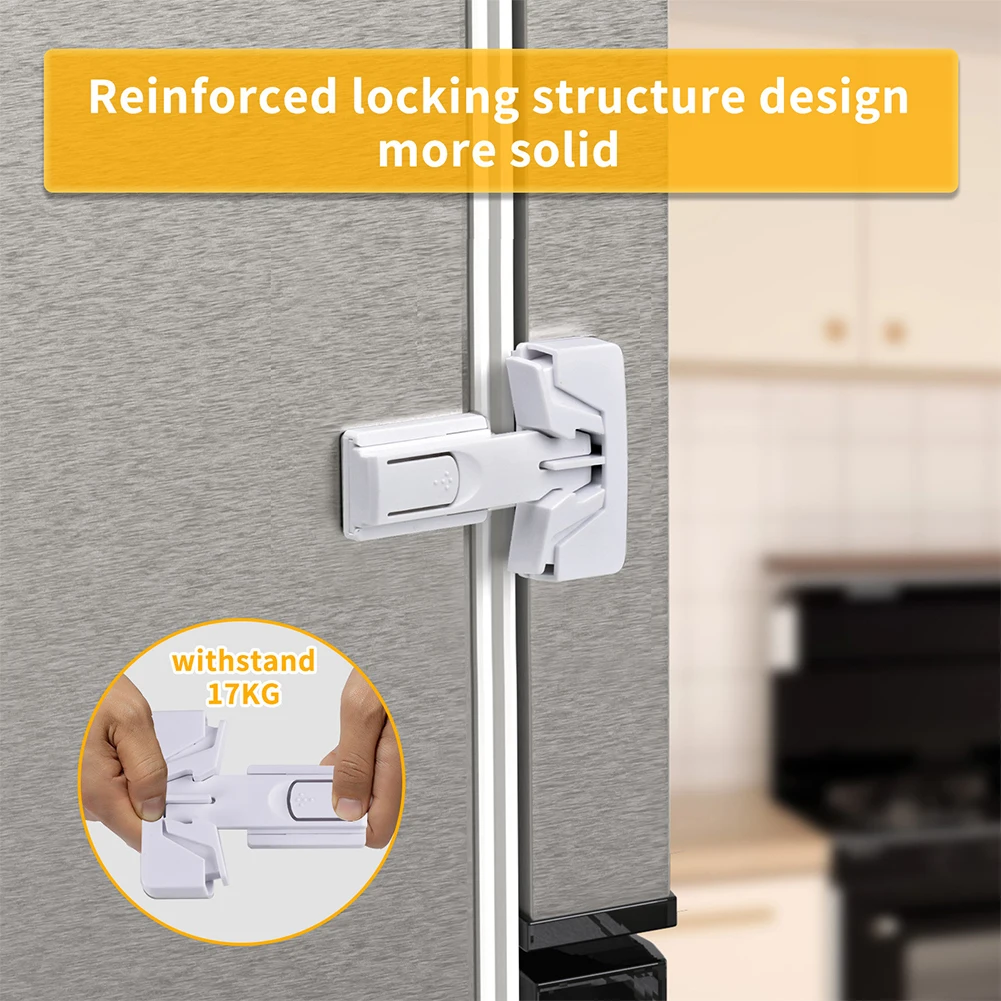 Childproof Refrigerator Lock Pet Safety Refrigerator/Fridge/Freezer Door Lock Automatically Lock While Closing Fridge Door Lock