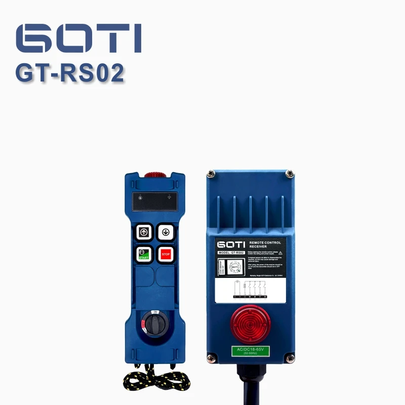 

GT-RS02 1T1R 2T1R Industrial Wireless Remote Control 2 Single Speed Buttons START STOP for Truck Hoist Crane