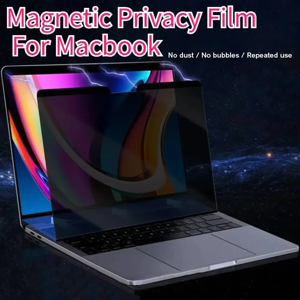 Laptop Magnetic Privacy Screen Film for Macbook Pro Air 13 13.6 14 15.3 16.2 Inch Anti-Spy Filter Protector M1 M2 M3 Accessories