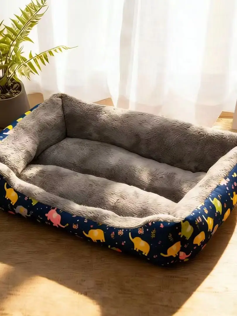 Ganzjahres-Universal-Haustierbett Niedliches Dinosaurier-Design Waschbares Weiches Sofa-Bett für Kleine und Mittelgroße Hunde Katzen – Detail 5