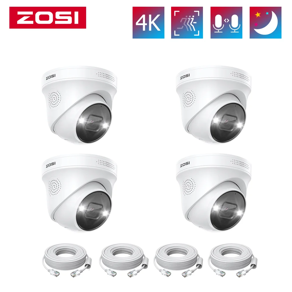 ZOSI 4K 8MP 5MP Add-on Camera for PoE Security Camera System, Work with ZOSI 8 Channel 16 Channel PoE CCTV NVR