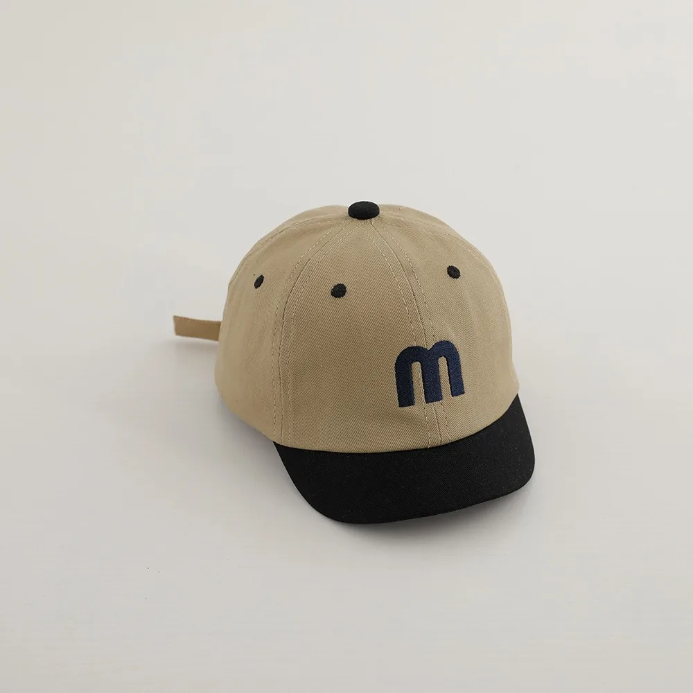 

Fashion Splicing Letter Kids Peaked Cap Cotton Breathable Baby Baseball Hats Outdoor Vacation Sunscreen Caps