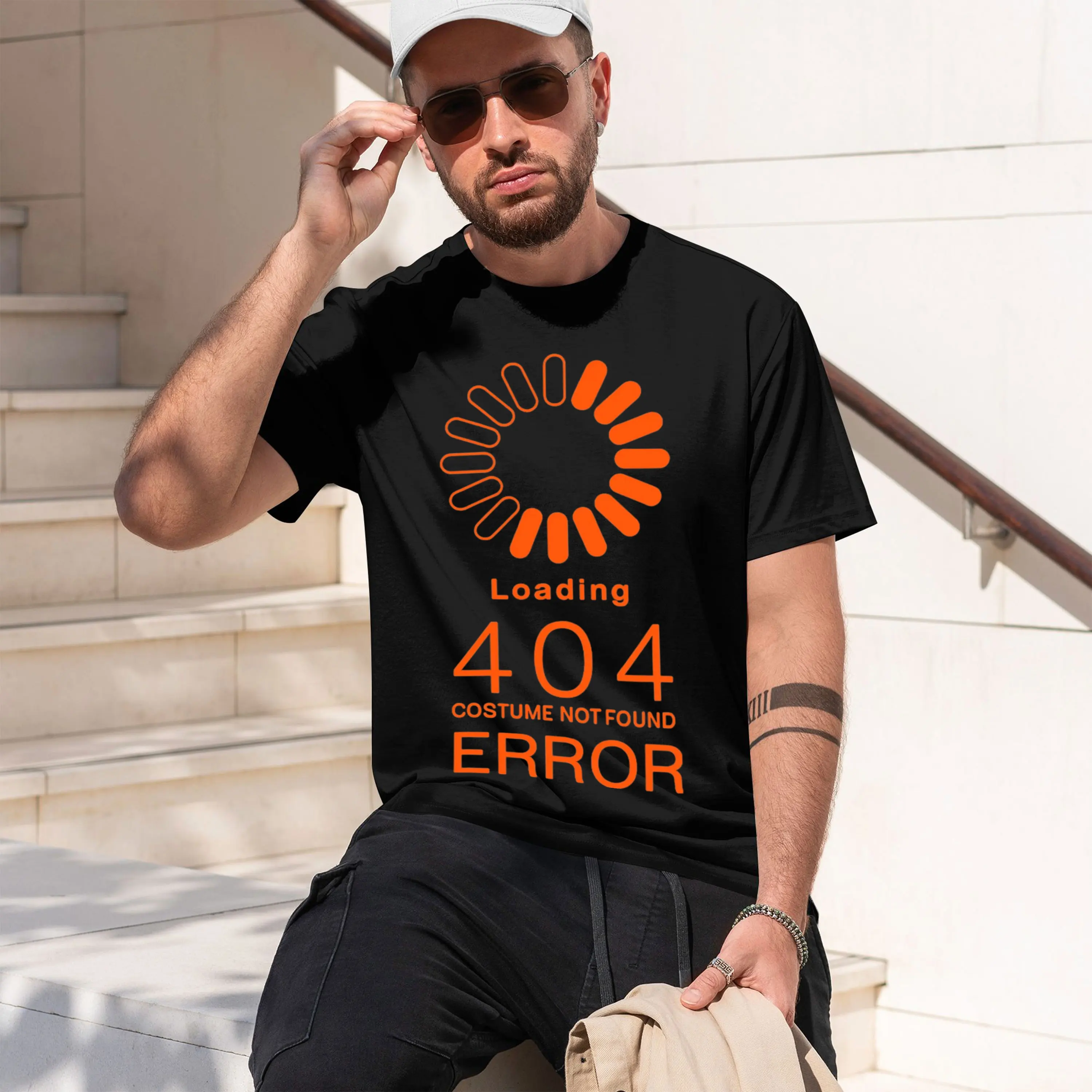 Error 404 Costume Not Found Funny Programmer Halloween Graphic T Shirts Men Women Pure Streetwear Tee Shirt Short Sleeve 2026 Ne