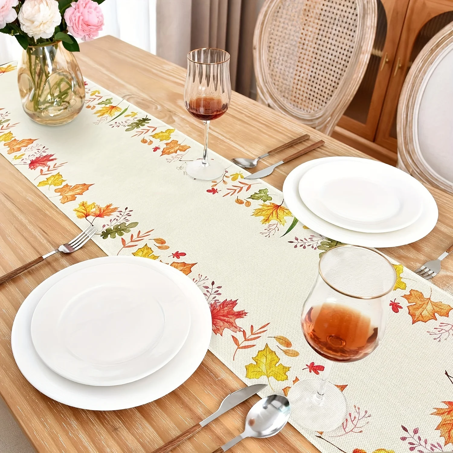 1pc Autumn Maple Leaf Table Runner Rustic table runner Thanksgiving restaurant kitchen decoration Perfect for Thanksgiving
