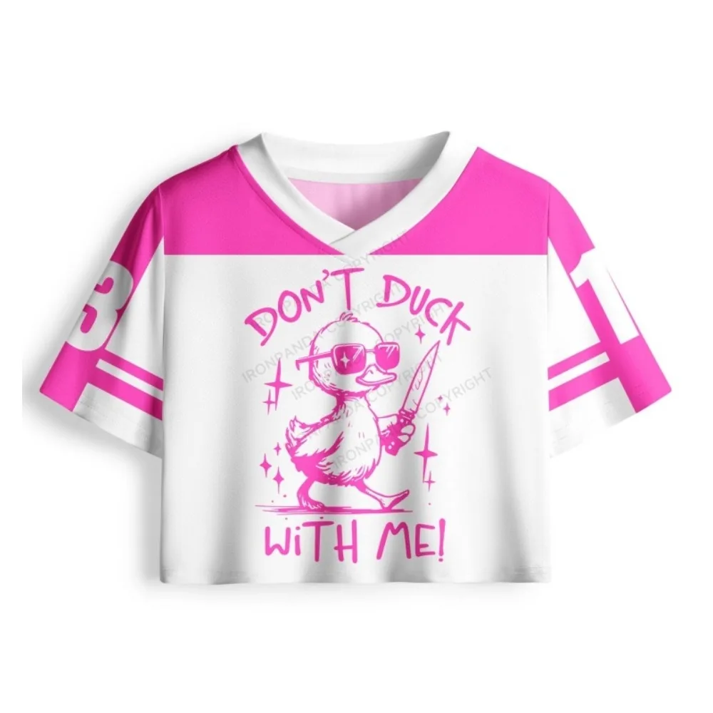 Ladies' Fitness Exercise, Trendy, Y2K， Female Power, Printed T-shirt, Women's Umbilical V-neck Spicy Girl Dress