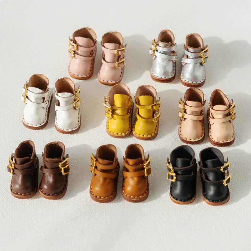 Ob22 Ob24 Cowhide Candy Fashion Shoes Cute Blyth Doll High Top Boots for Licca Azones YMY 22 24 Body  Doll Accessories