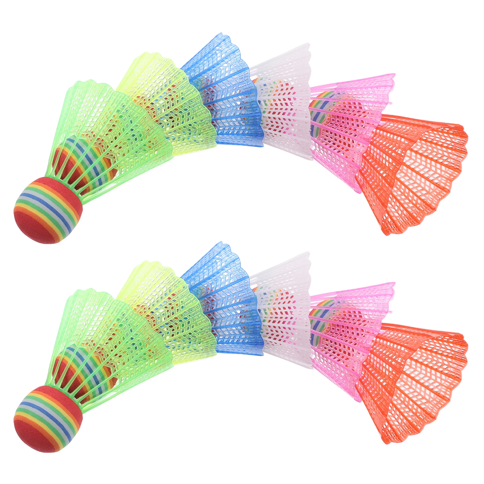 

12 Pcs Color Big Head Badminton Beginner Shuttlecocks Indoor for Colored Children Nylon Ball