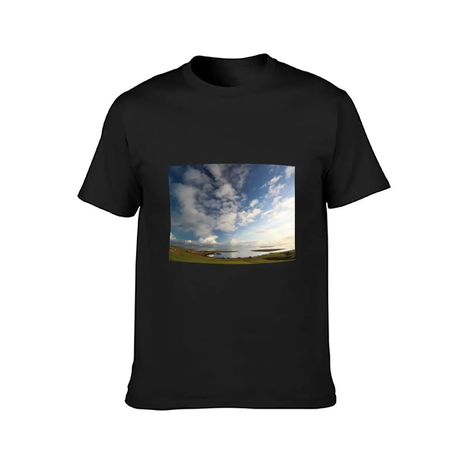 Sunshine over Scapa Flow T-Shirt quick drying custom t shirt t shirts for men graphic