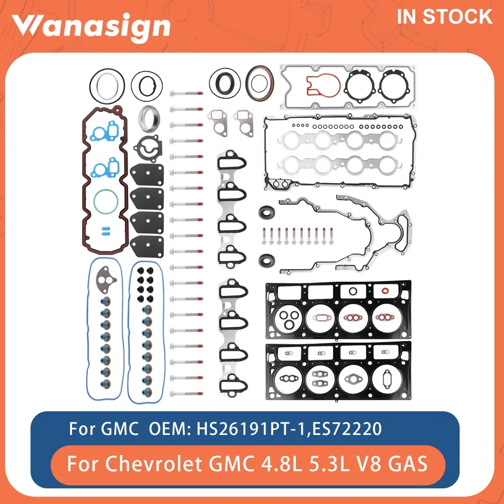 Engine Full Head Gaskets Set & Bolts Fit 4.8 5.3 5.7 L For Chevrolet Cadillac Buick Hummer LS GMC GM 4.8L 5.3L 5.7L OHV MLS V8