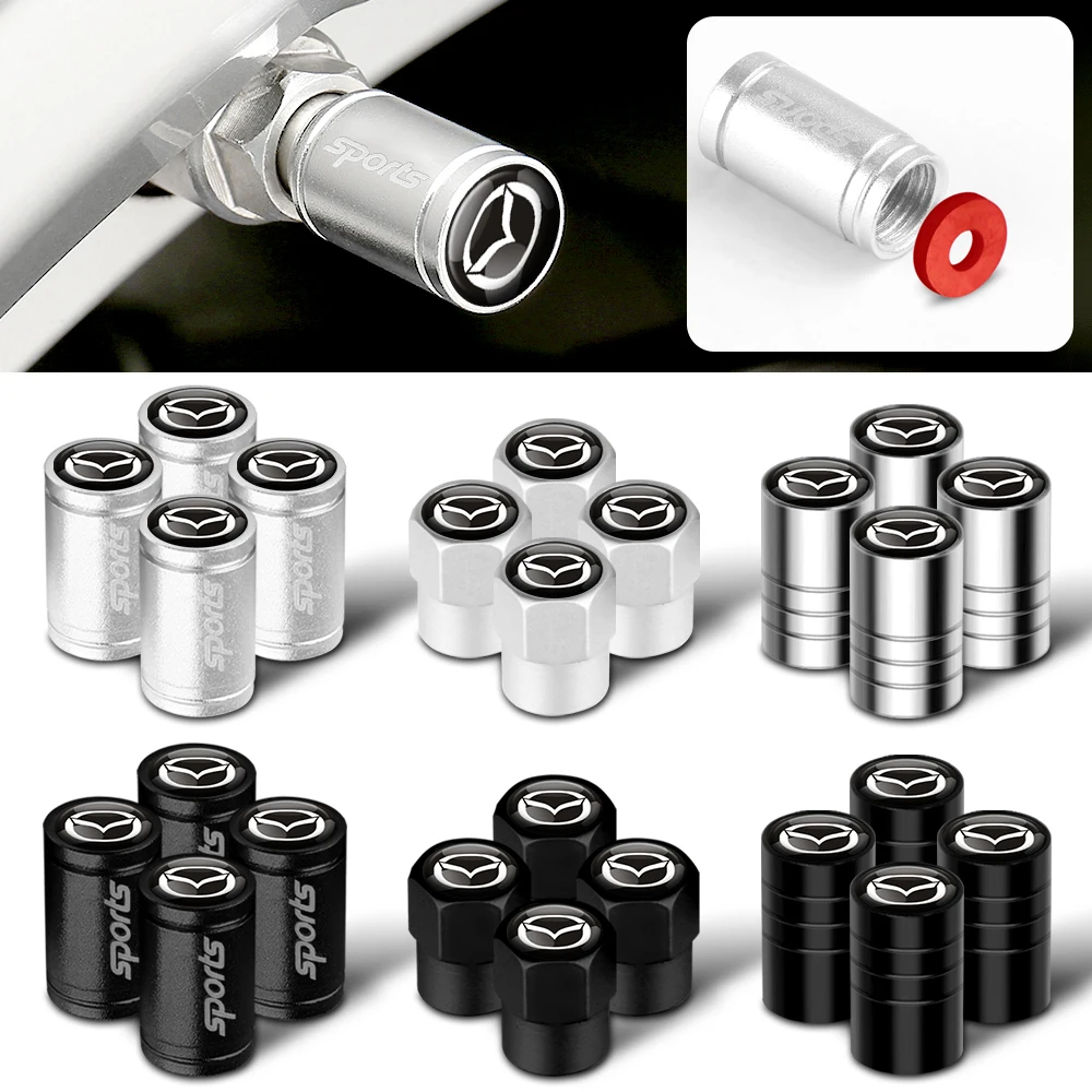 4PCS Metal Car Wheel Tire Valve Air Stem Cap For Mazda 2 3 5 6 7 Axela Atenza Speed 6 CX3 CX4 CX5 CX7 CX8 CX9 MS Demio MPS Miata