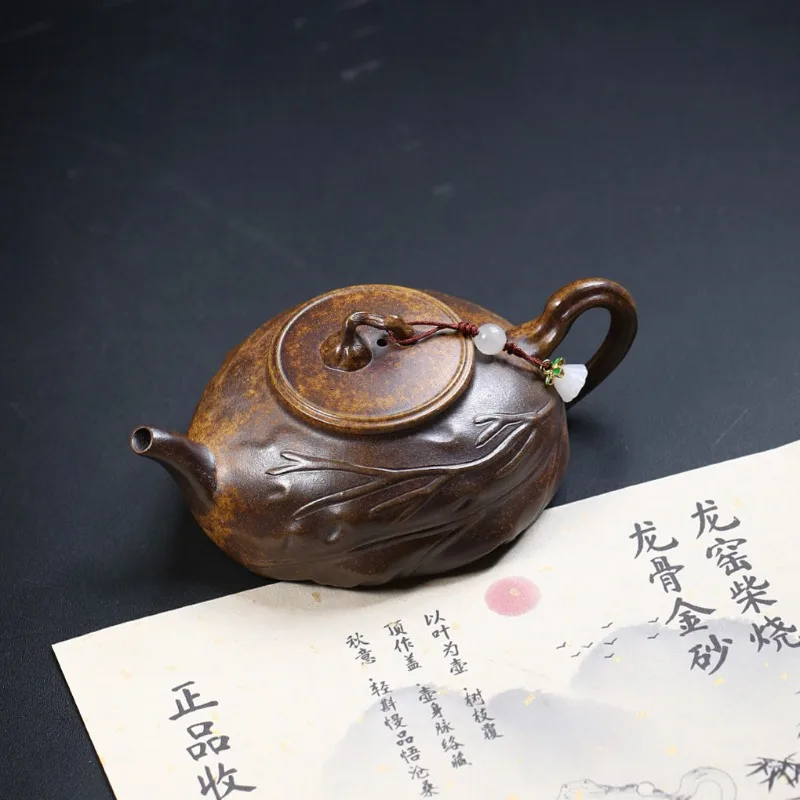 Chinese Yixing Handmade Purple Clay Teapot, Raw Ore, Gold Sand,tea Pot Kung Fu Tea Set 170ml