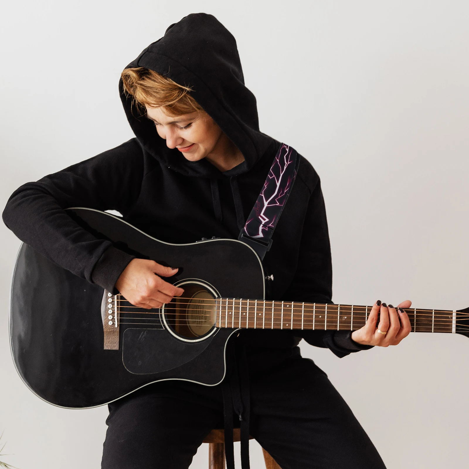 

Guitar Strap 5Cm Width 107-168Cm Adjustable Polyester Bass Shoulder Belt Ethnic Pattern Performance Instrument