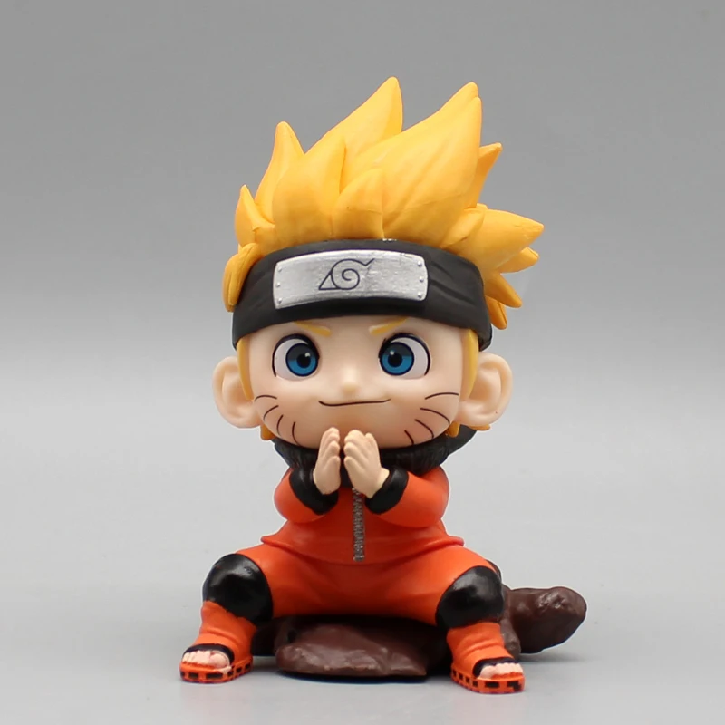 

10cm Anime Naruto Mini Action Figure Childhood Uzumaki Naruto Figure Q Version Sitting Figurine PVC Collectible Toys Doll Model