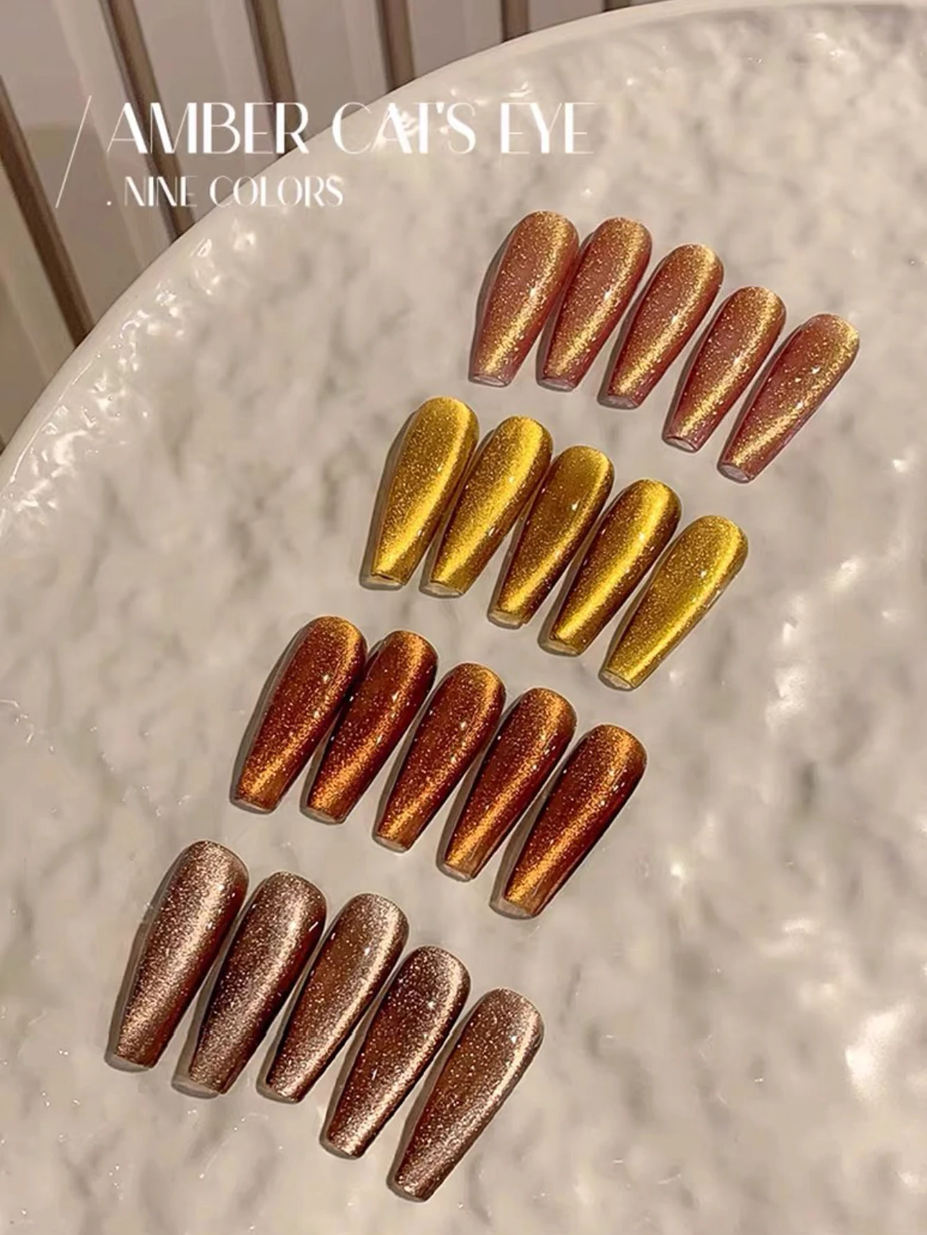 1-9szt WS Jesień/Zima Złota Jesień Bursztynowy Żelowy Lakier do Paznokci Cat Eye Nowy Biały Flash Karmelowy Brązowy Kawowy Nail Art Nail Supplies