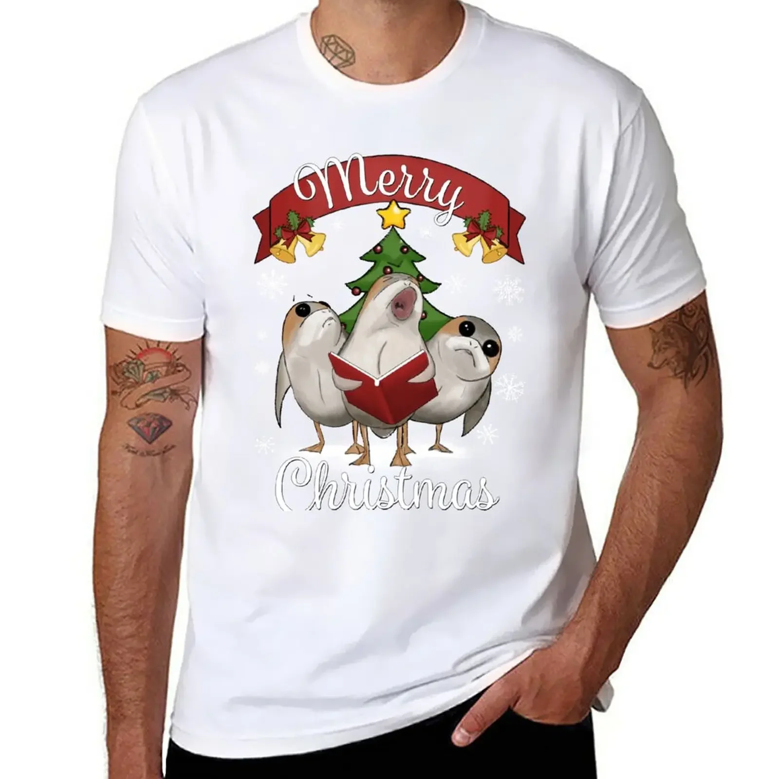 Birds Marry Christmas T-Shirt plus size clothes shirts graphic tees oversized graphic tee cute clothes anime shirts men