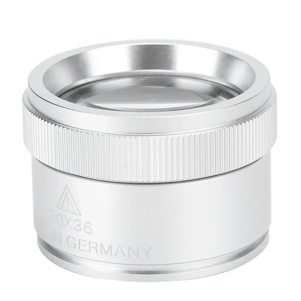 Silver Finish 30X Magnifying Glass Alloy Optics 30X Magnification Jewelry Magnifier Jewelers Loupe Jewelry Identification
