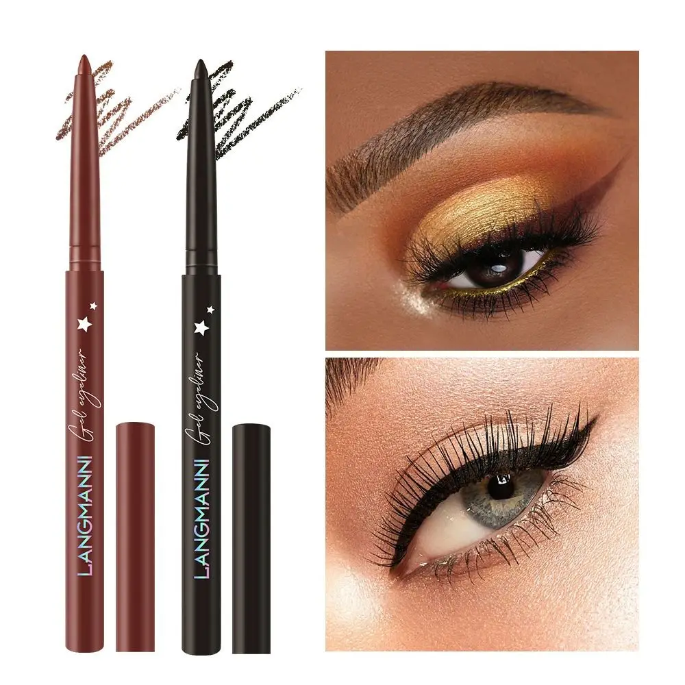 Eyeliner lisse et fin pour femmes, crayon gel résistant à l'eau, sans bavures, longue durée, sueur verde, cosmétique pour les yeux, maquillage