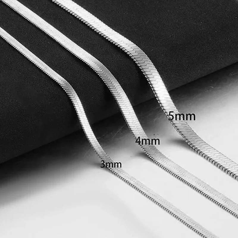 Fashion Stainless Steel Necklace For Women 3MM/4MM/5MM Wide Snake Chain Choker Men Trendy Party Jewelry Accessories