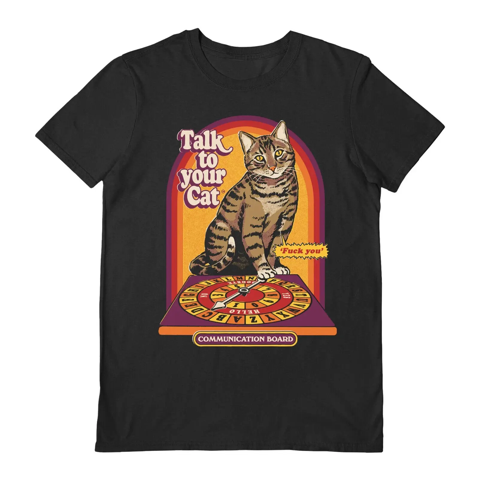 Steven Rhodes T-Shirt - Talk To Your Cat - Official Black S/S Tee in 5 Sizes