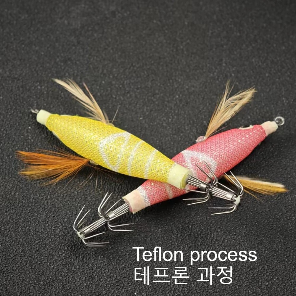 4pcs/set 8cm Glow Horizontal Squid Jig Horizontal Egi Set Saltwater Sea Cuttlefish UV Shrimp Octopus Baits Horizontal Egi Set view 4
