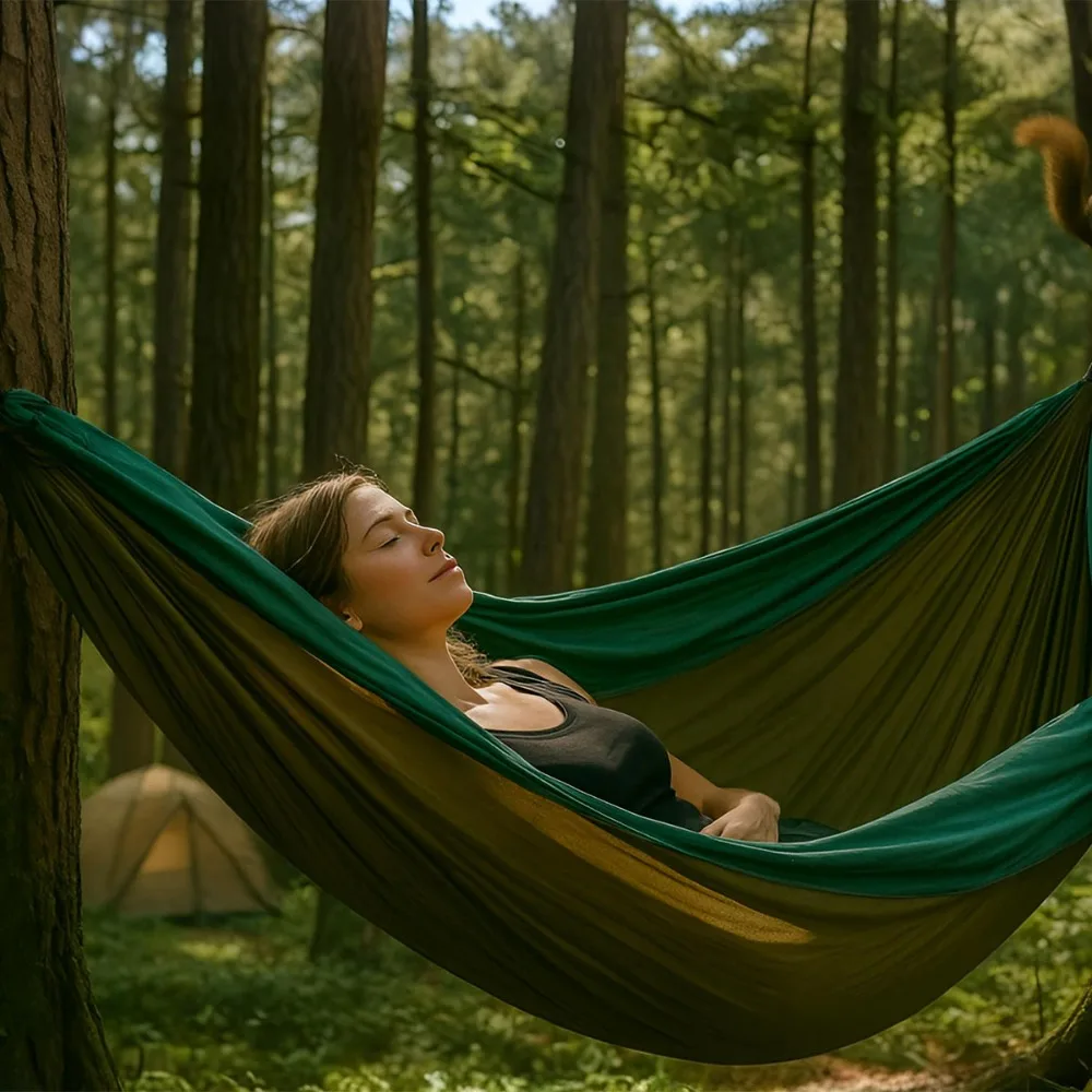 

Lightweight Hammock Outdoor Gear Camping Hammock Portable Nylon Swing for Travel Hiking Backyard Beach Adventure Accessories