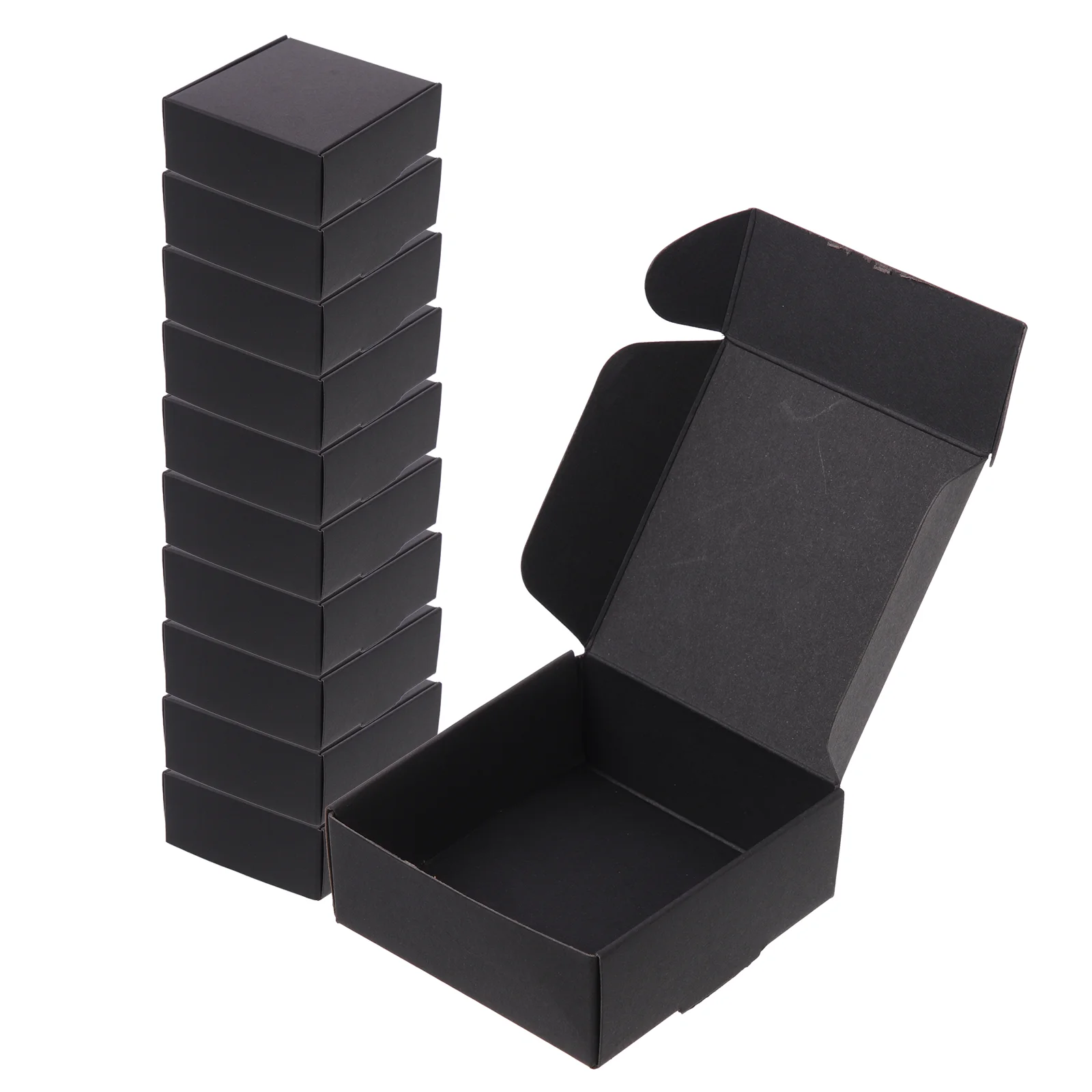 20 Pcs Black Packaging Boxes for Mailing Easy Fold Paper Cases Delivery Cartons Compressive Resistance Anti Falling Storage Box