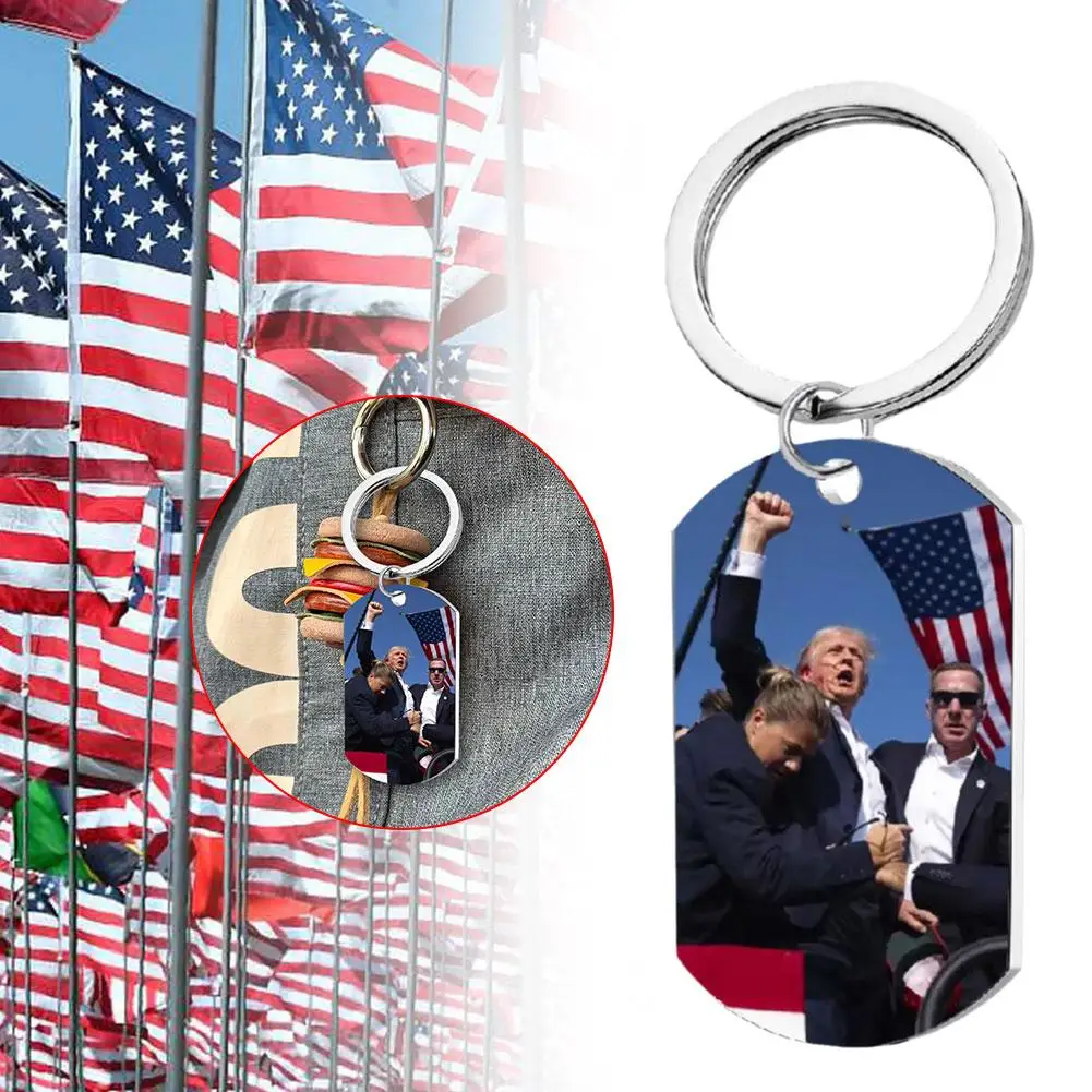 Shot Assassination Attempt Keychain Funny Political Keychain Gift Graphic Fans Acrylic Y3i6