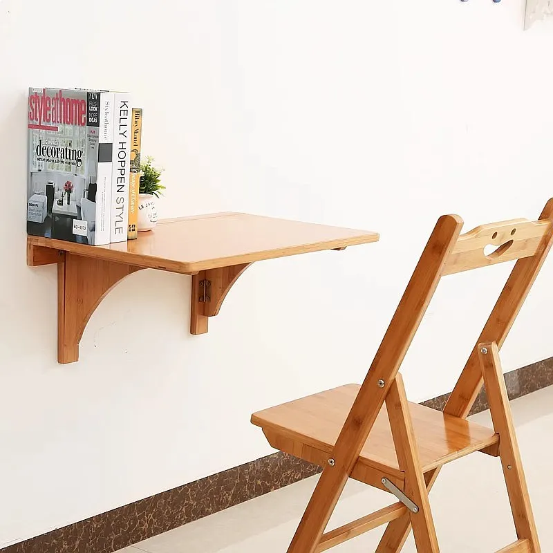 Wall-Mounted Folding Desk Space-Saving Study Table Compact Computer Desk for Home