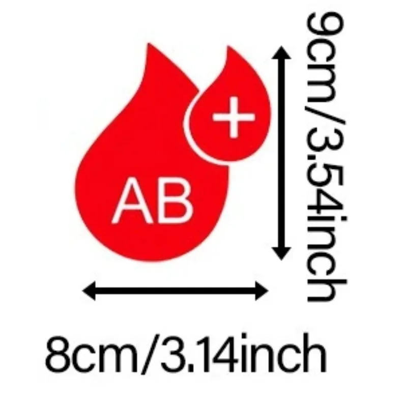 1Pc Blood Drip Motorcycle Sticker, Waterproof Vinyl Decal, 4 Styles O+ A+ AB+ B+ for Motorcycle Decor