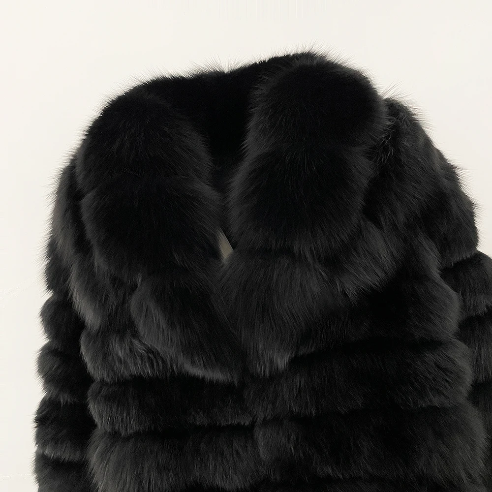 MENINA 2025 ใหม่ฤดูใบไม้ร่วงฤดูหนาวปรับความยาวขนสัตว์กระต่ายธรรมชาติเสื้อแฟชั่นเสื้อผ้าผู้หญิงหลวมสีดําเสื้อขนสัตว์หญิง