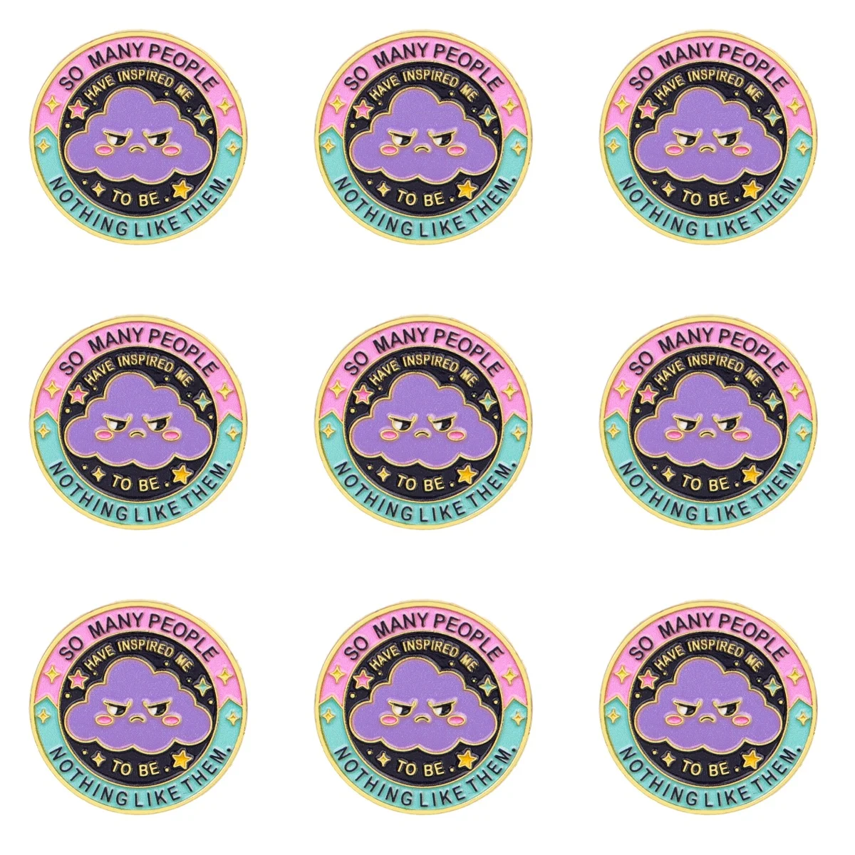 9pcs Funny Sarcastic Quote Enamel Pin 