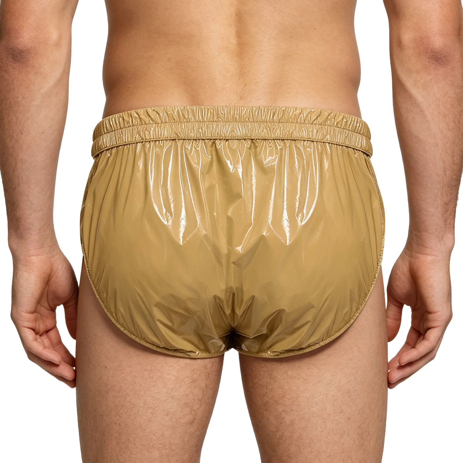 Mens Waterproof Diaper Cover Panties Elastic Waistband Glossy Briefs Leakproof Elderly Special Needs Adaptive Underwear Swimwear
