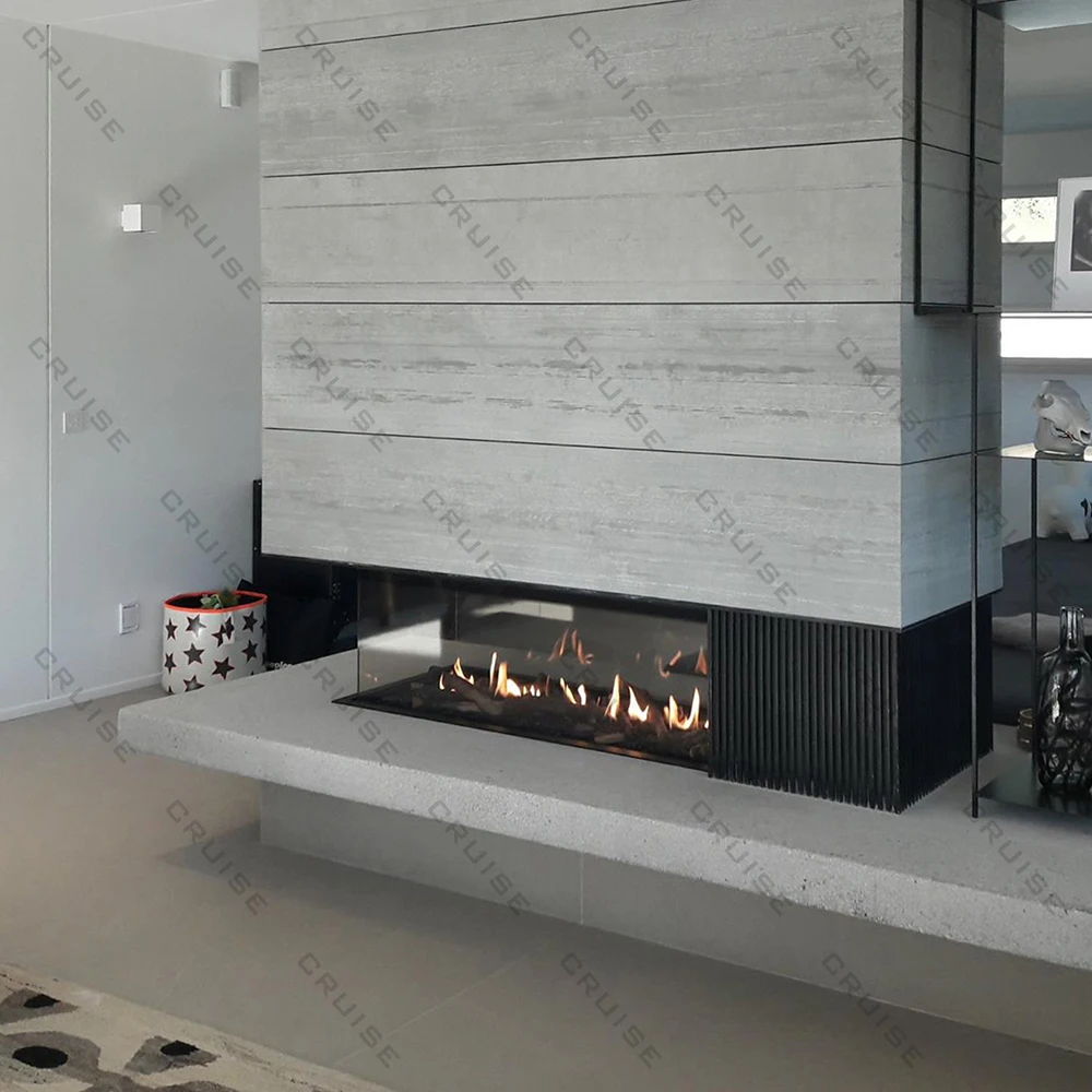 

CRUISE 50-Inch Electric Fireplace 915x483x534mm Three Sides See Fire Natural Gas/Liquefied Gas Fuel Built-in Remote Controlled