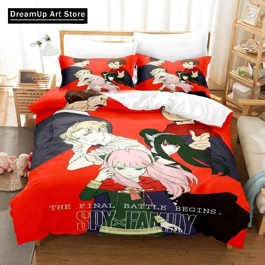 Anime Spy X Family Anya Bedding Set Duvet Cover Bed Set Quilt Cover Twin Single Queen King Size Boys Adult Home Textile Decor