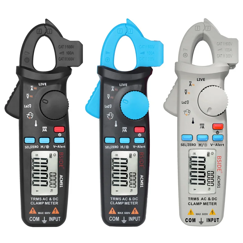 

ACM91 Digital AC/DC Current Clamp Meter True RMS Car Repair Auto-Range Multimeter Live Check NCV Temp Frequency Capacitor Tester