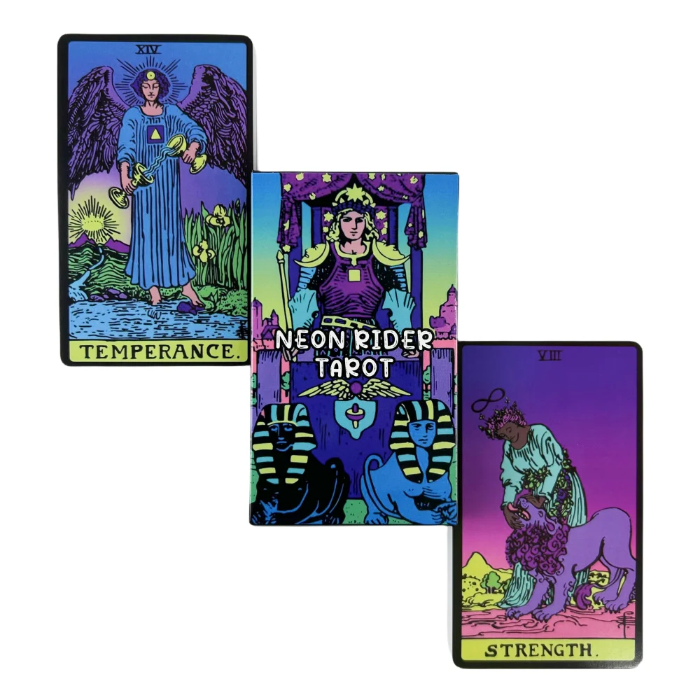 Neon Rider Tarot Cards Game After Divination Deck English Versions Edition Oracle Board Playing Table Game For Party