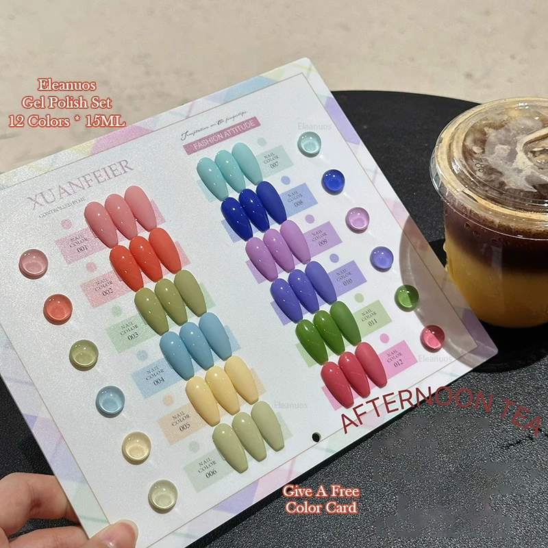 

Eleanuos Macaron гель для полировки 12 шт. смешанный лак полуперманентный УФ-клей для ногтей небольшой набор праймер салонный цвет блестящий клей для ногтей 15 мл