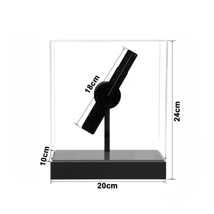 3D holografische ventilator LED-lichtdisplaydoos - Halloween en Kerst Desktop Decor Video- en beeldspelfunctie