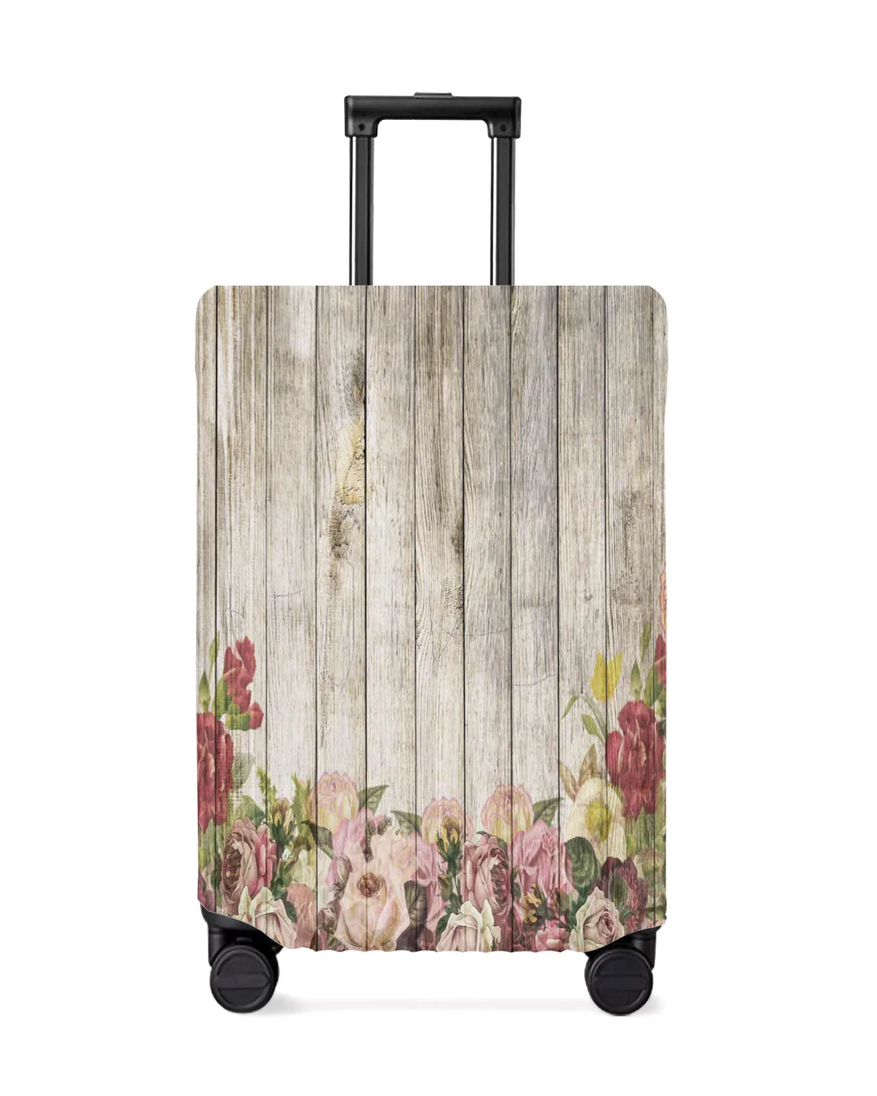 

Wood Grain Flower Retro Travel Luggage Cover Elastic Baggage Cover For 18-32 Inch Suitcase Case Dust Cover Travel Accessories